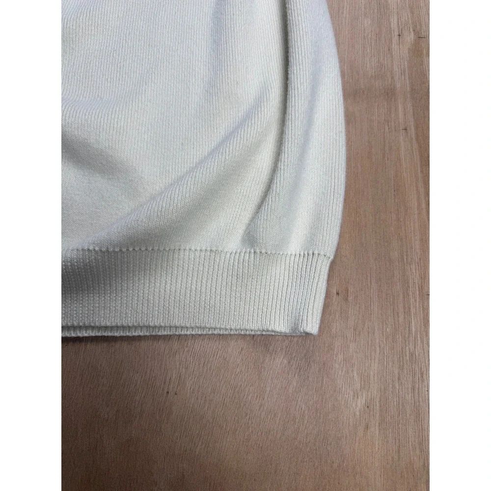 Eddie Bauer Mens Cotton VNeck Button Up Sleeveless Sweater Vest Cream Y2K Size L